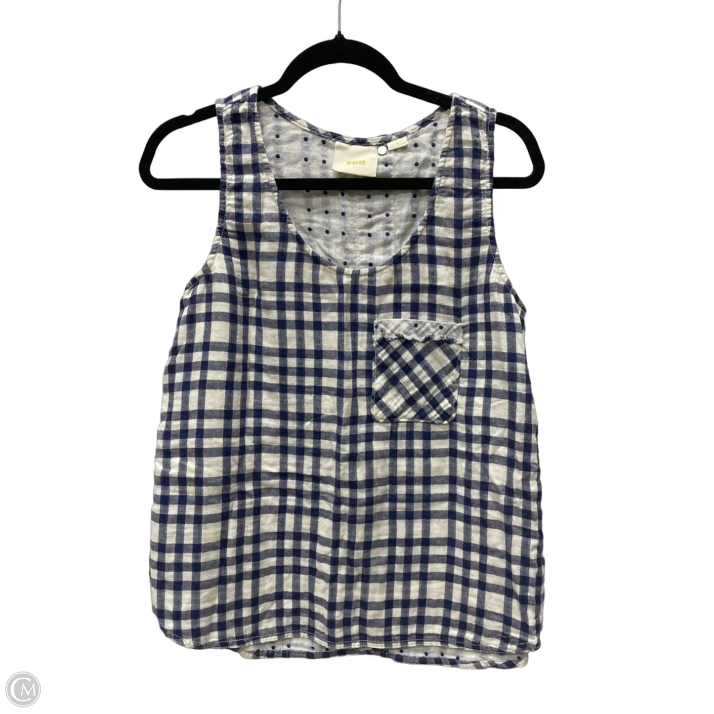 Top Sleeveless By Maeve In Checkered Pattern, Size: S