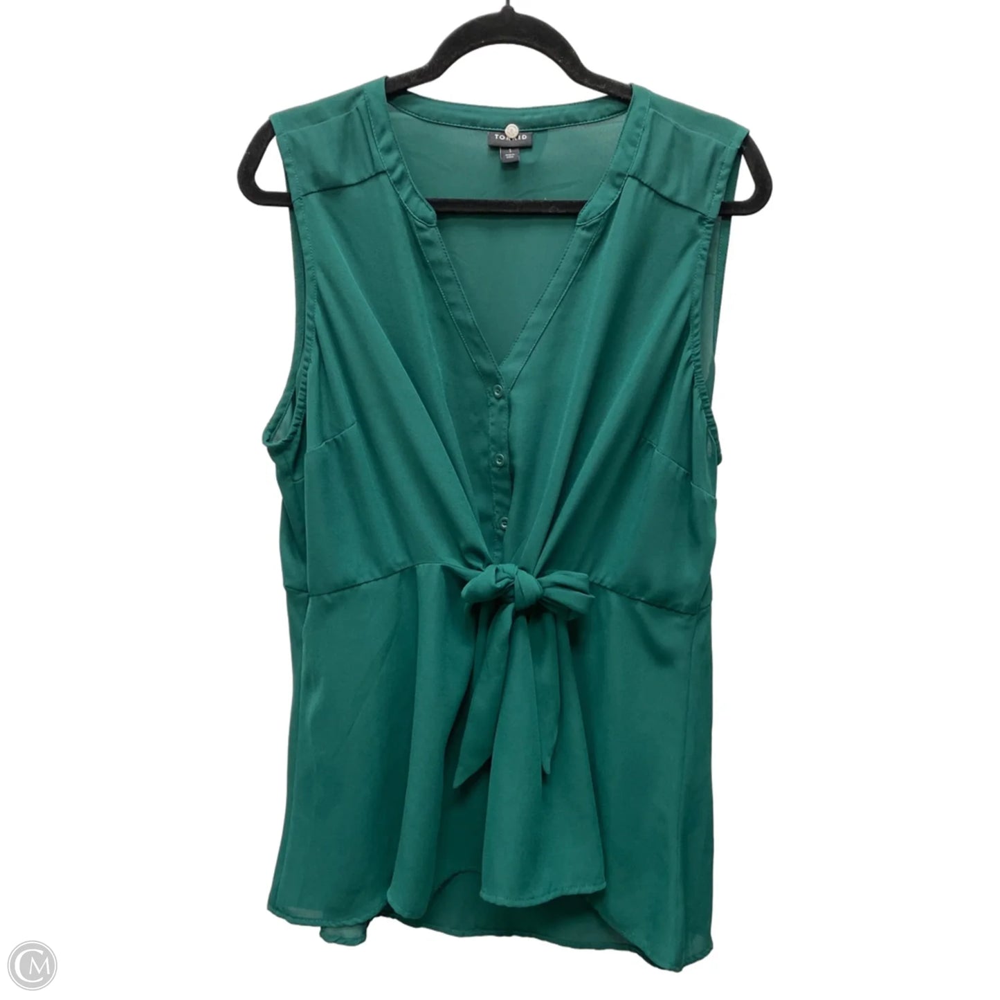 Blouse Sleeveless By Torrid In Green, Size: 1x