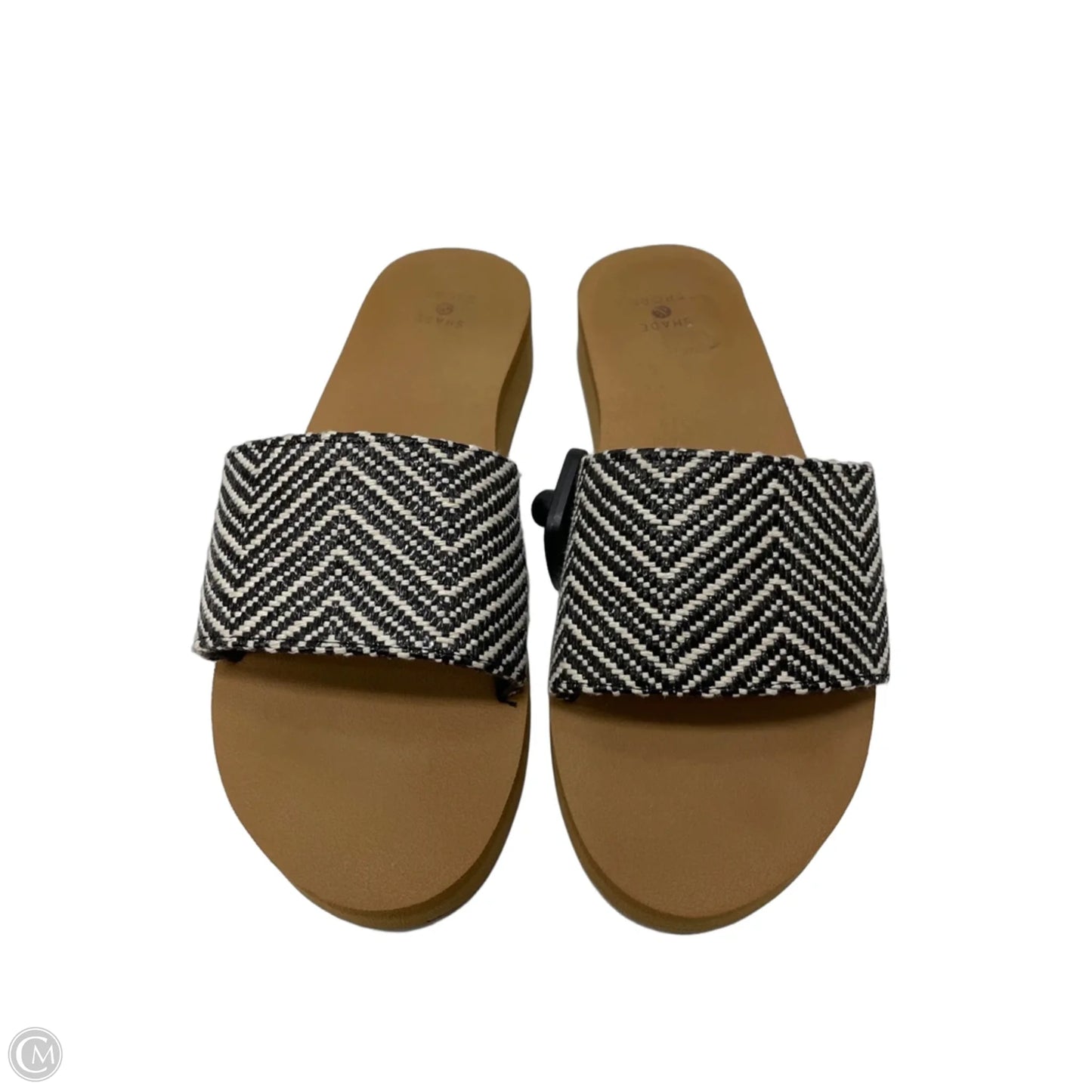 Sandals Heels Wedge By Shade & Shore In Black & White, Size: 8