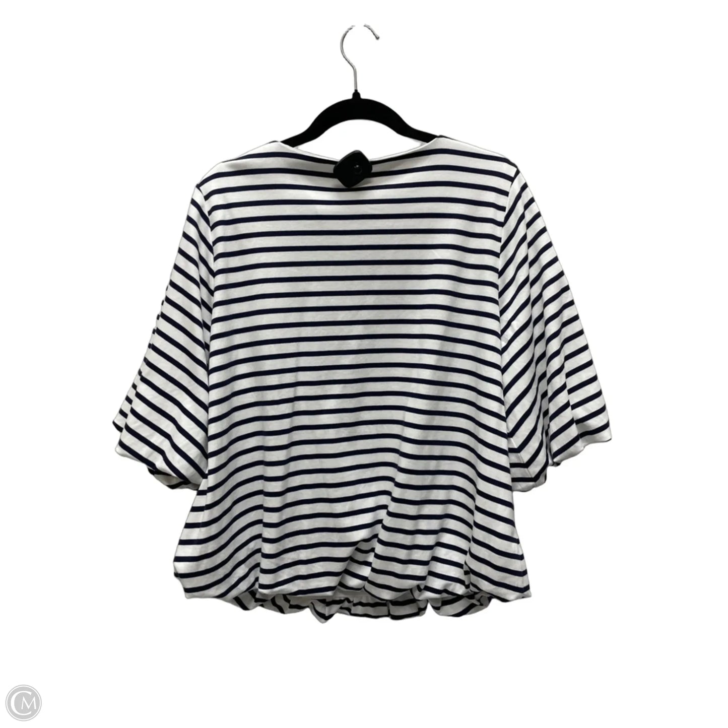 Top Short Sleeve By Chicos In Striped Pattern, Size: Xl