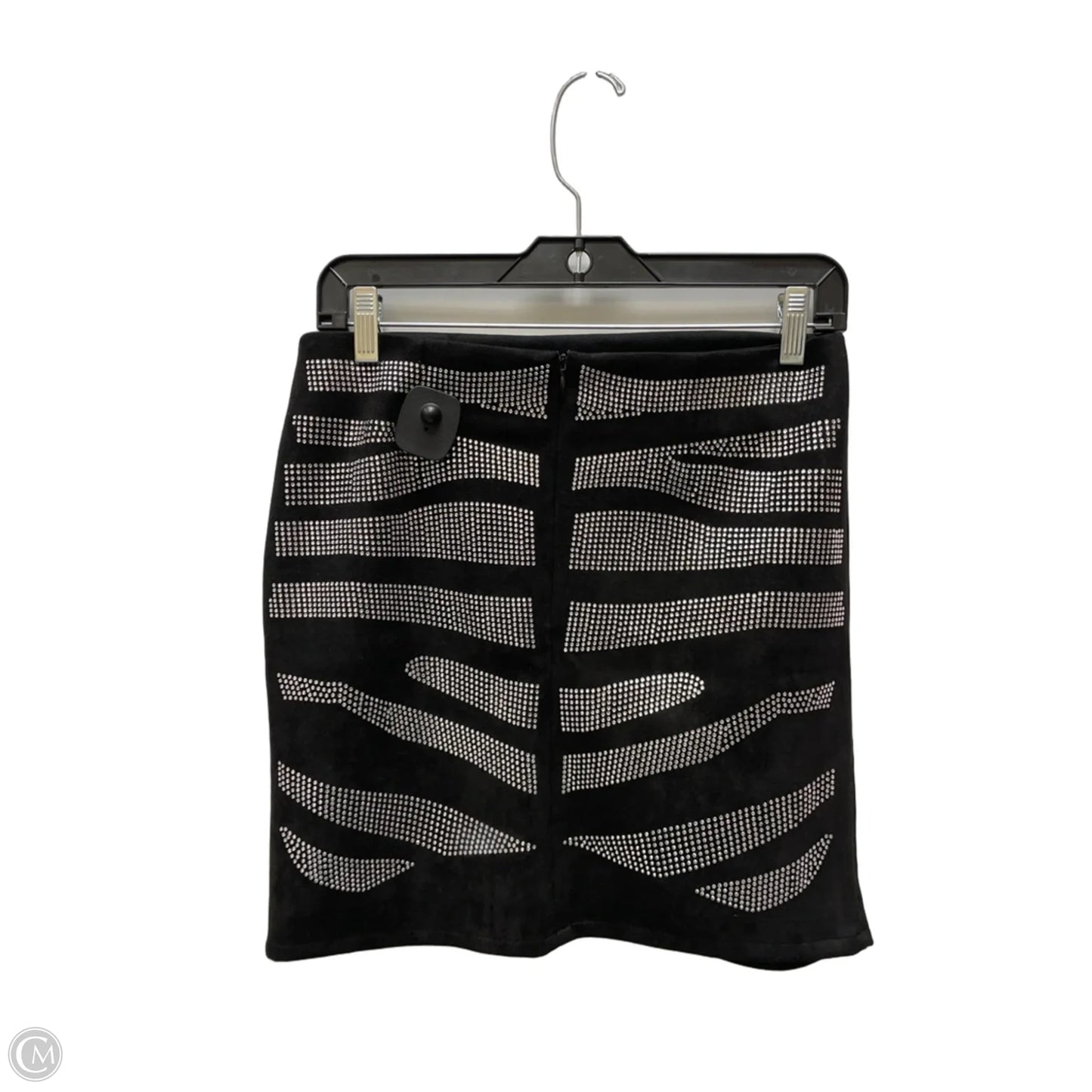 Skirt Mini & Short By Akira In Black & Silver, Size: 8