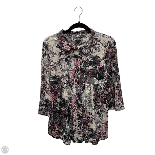 Blouse Long Sleeve By Style And Company In Floral Print, Size: M