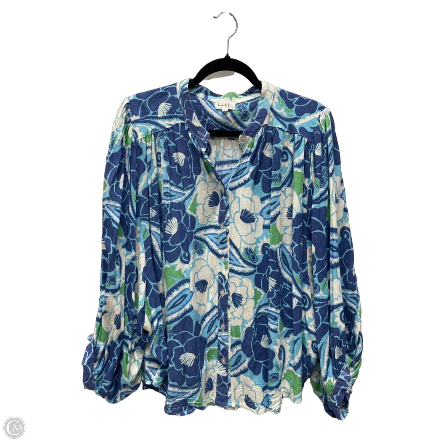 Top 3/4 Sleeve By Nicole Miller In Floral Print, Size: S