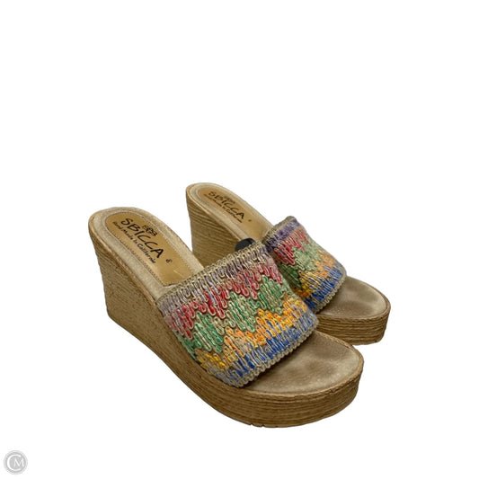 Sandals Heels Wedge By Sbicca In Multi-colored, Size: 8