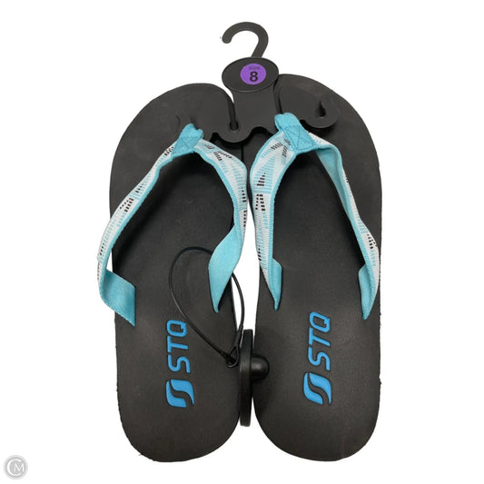 Sandals Flip Flops By Clothes Mentor In Black & Blue, Size: 8