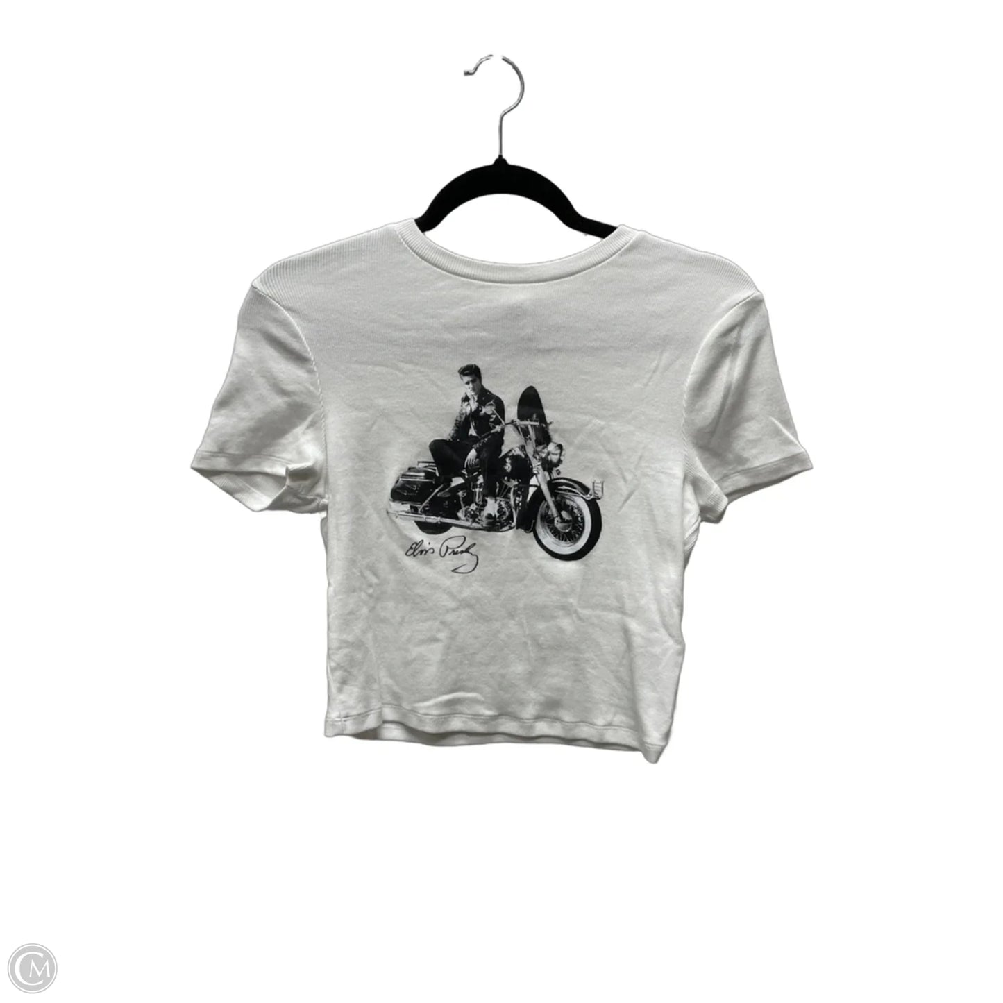 Top Short Sleeve By Clothes Mentor In White, Size: M