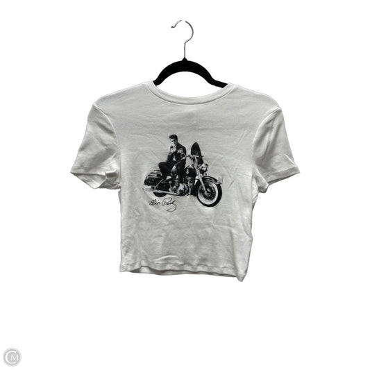 Top Short Sleeve By Clothes Mentor In White, Size: M