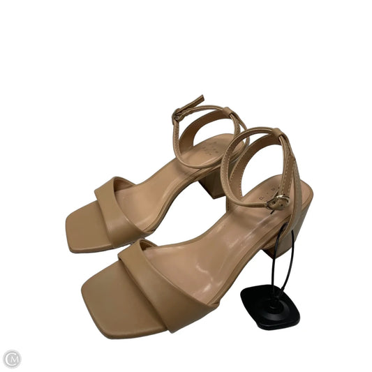 Sandals Heels Block By A New Day In Tan, Size: 6