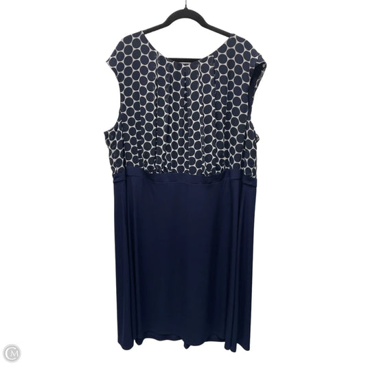 Dress Casual Midi By Connected Apparel In Polkadot Pattern, Size: 3x