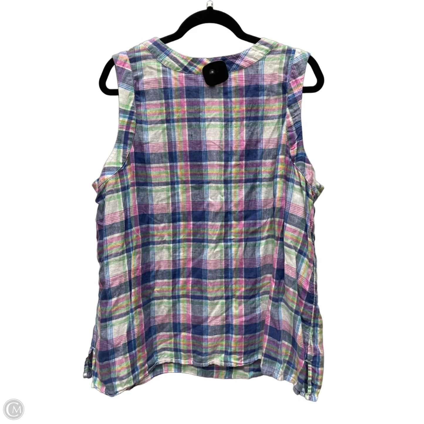 Top Sleeveless By Talbots In Plaid Pattern, Size: 2x