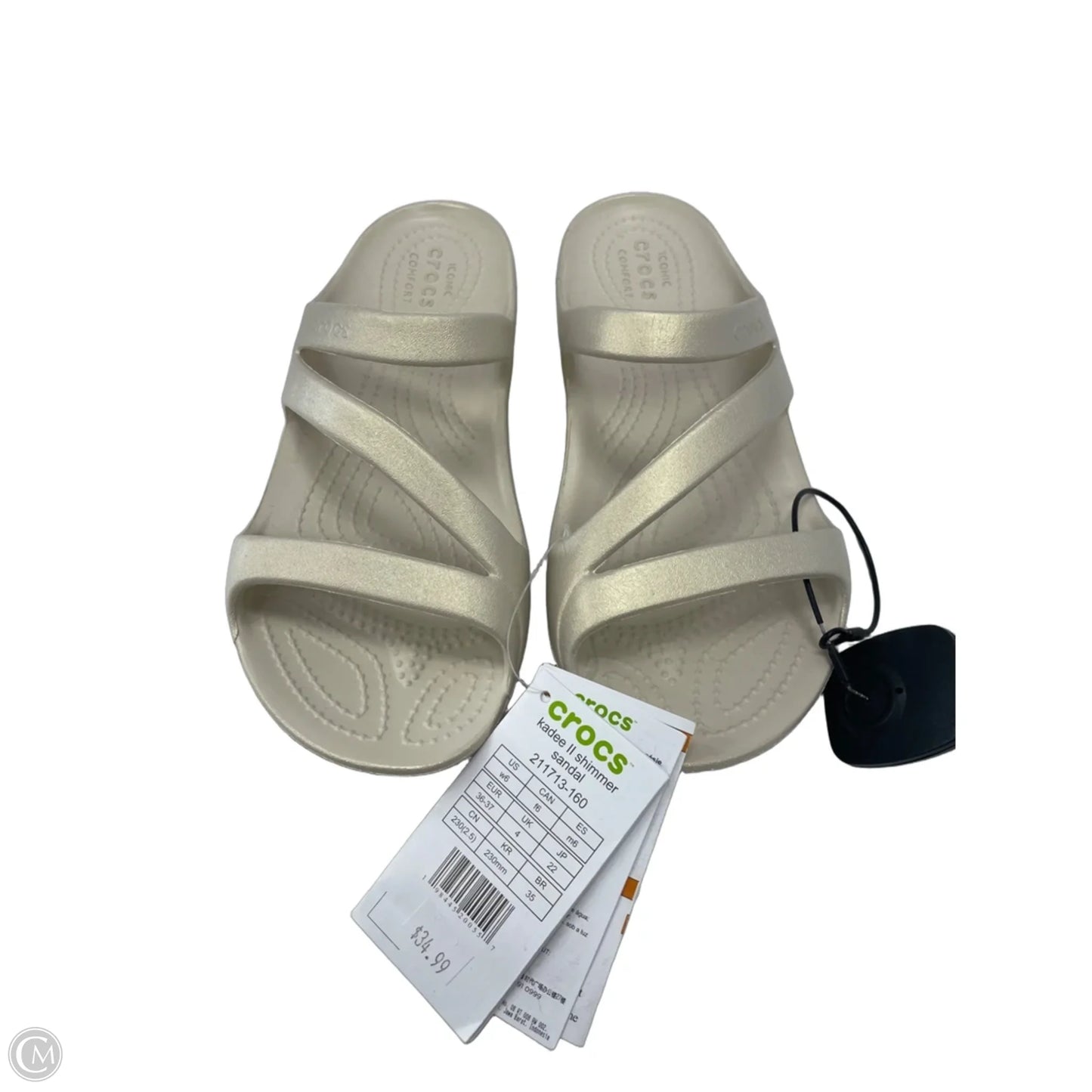 Sandals Flats By Crocs In Beige, Size: 6