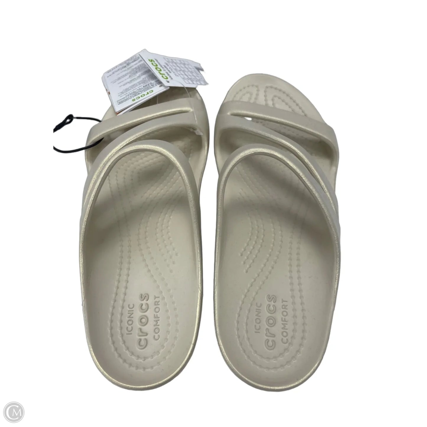 Sandals Flats By Crocs In Beige, Size: 6