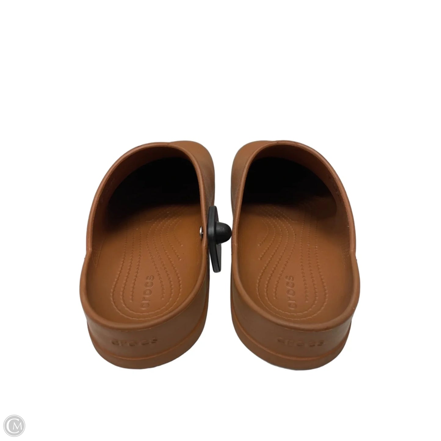 Shoes Flats By Crocs In Brown, Size: 10