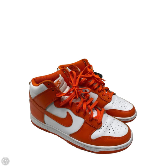 Shoes Sneakers By Nike In Orange & White, Size: 9