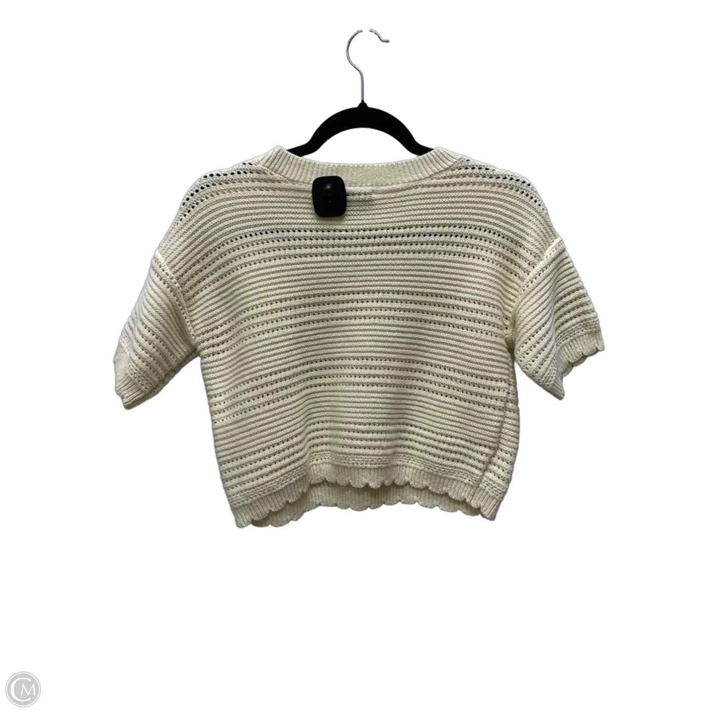 Sweater Short Sleeve By Pink Rose In Cream, Size: M
