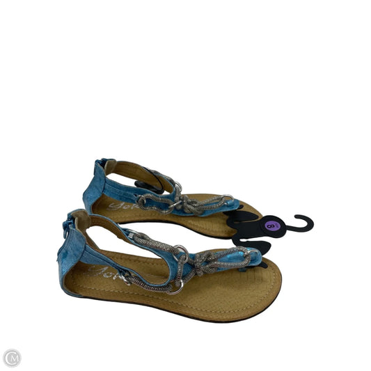 Sandals Flats By Yoki In Blue, Size: 8
