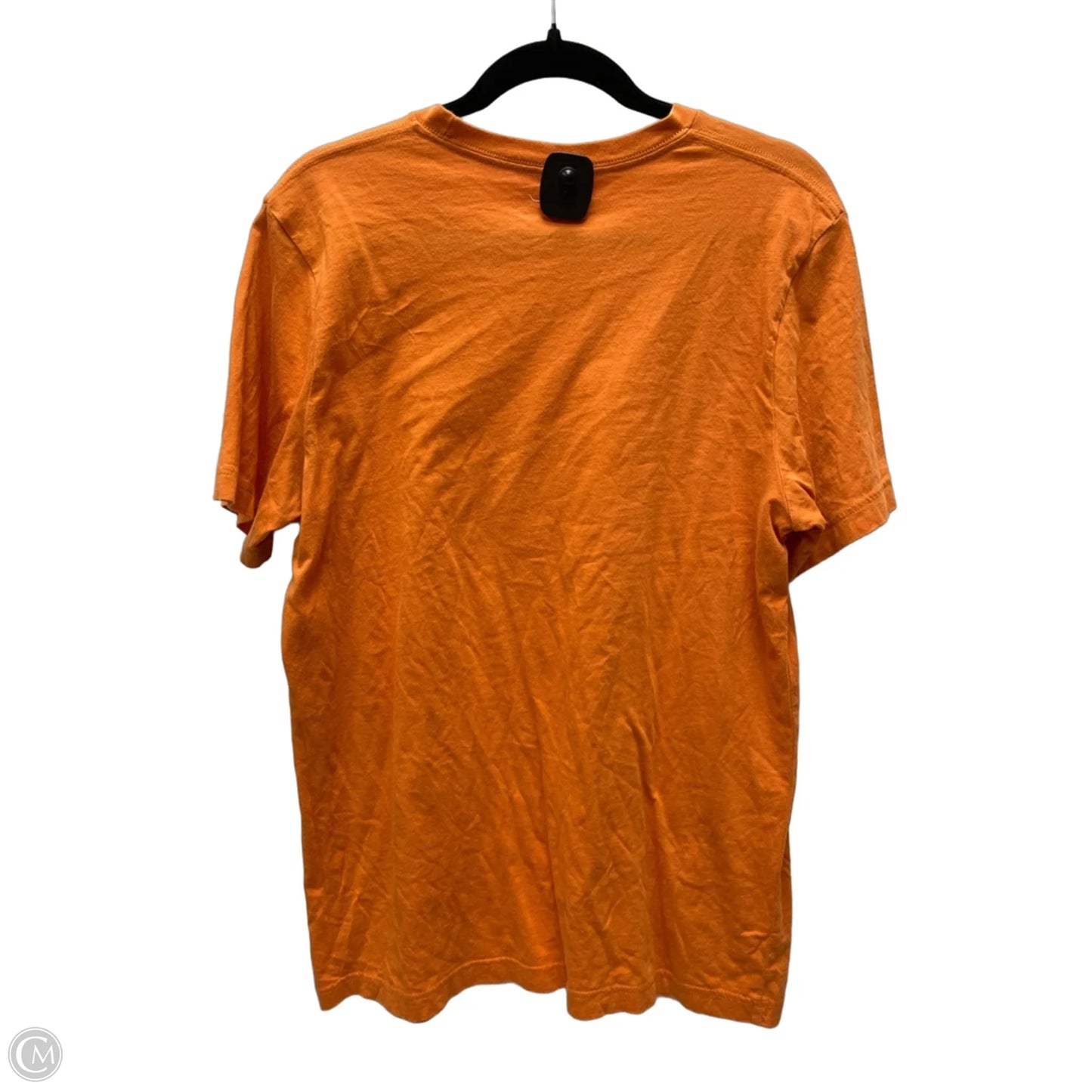 Top Short Sleeve Basic By Clothes Mentor In Orange & White, Size: L