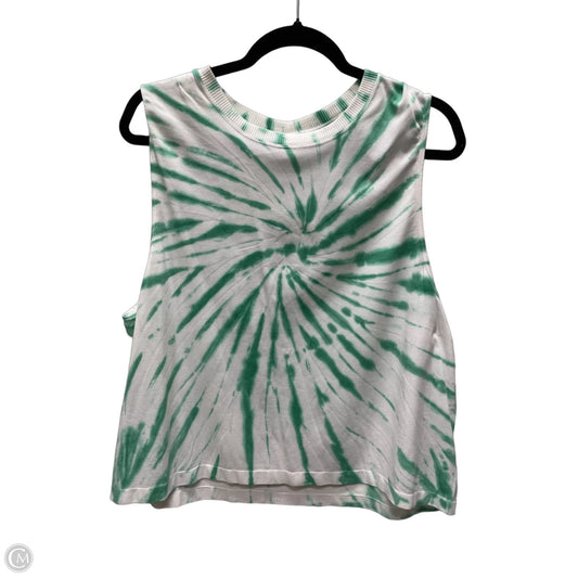 Top Sleeveless By Sage In Green & White, Size: L