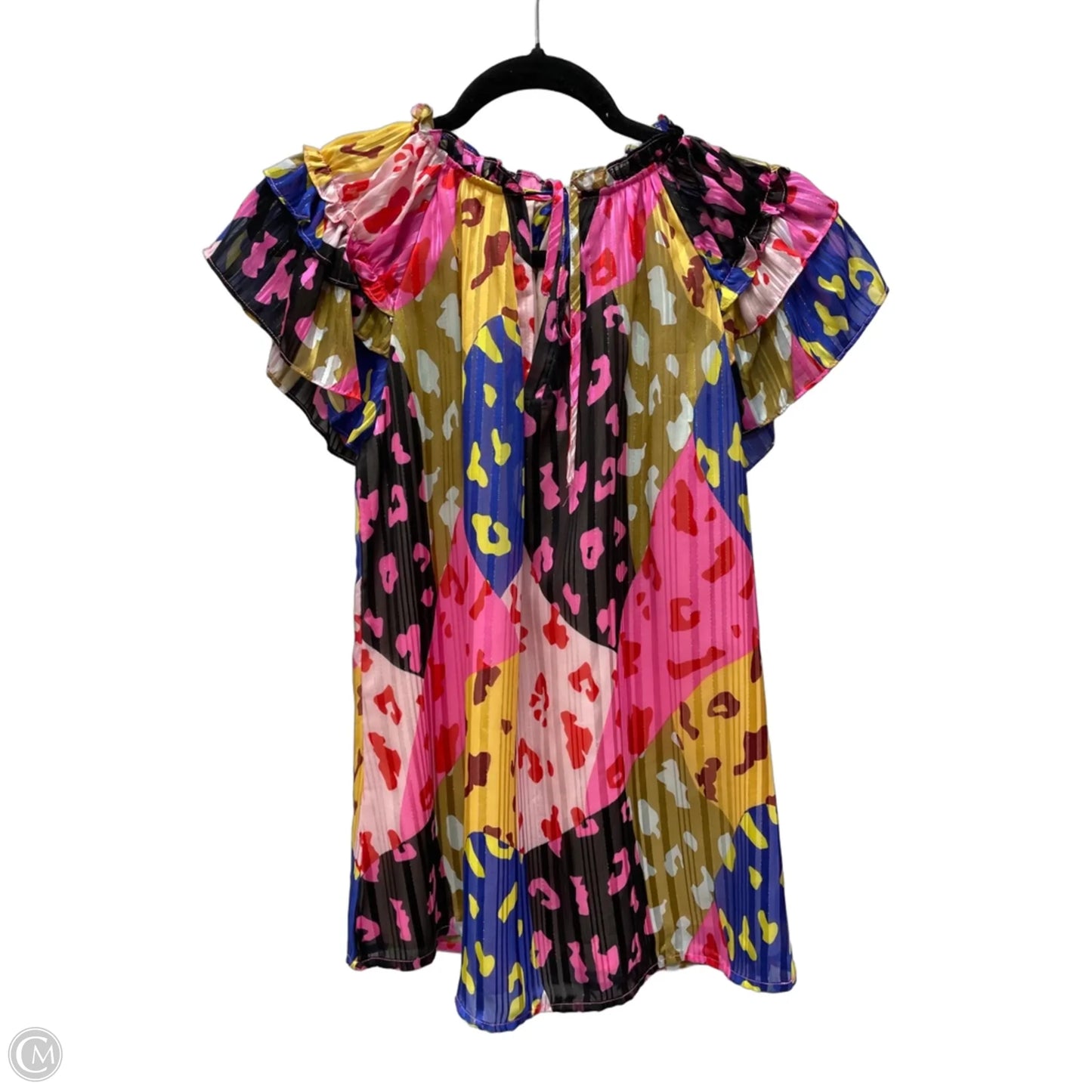 Blouse Short Sleeve By Clothes Mentor In Animal Print, Size: M