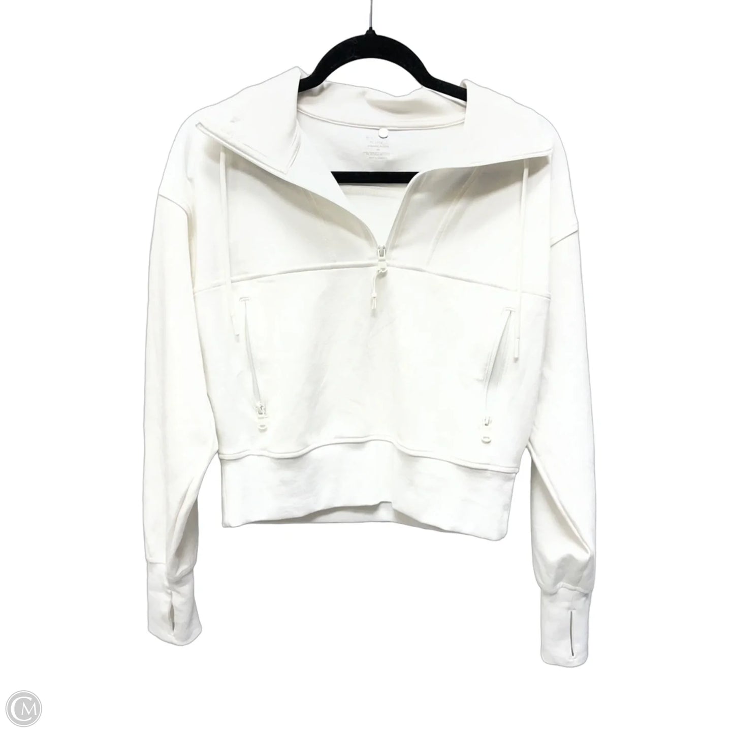 Athletic Top Long Sleeve Collar By Old Navy In White, Size: Xs