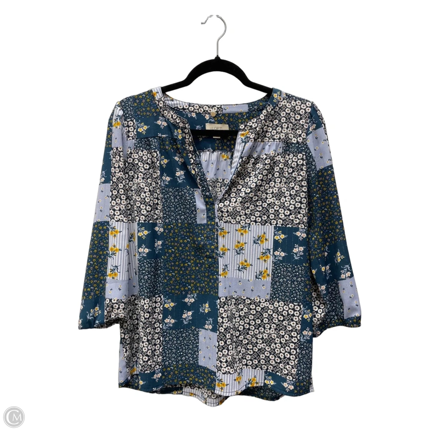 Blouse 3/4 Sleeve By Loft In Floral Print, Size: Xs