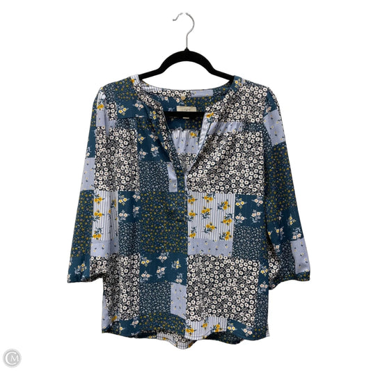 Blouse 3/4 Sleeve By Loft In Floral Print, Size: Xs
