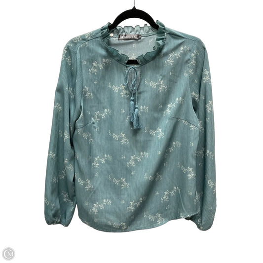 Blouse Long Sleeve By Allegra K In Multi-colored, Size: M