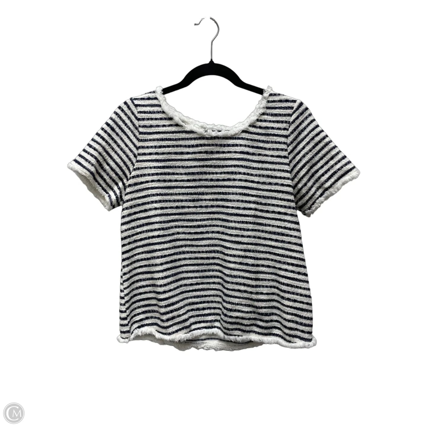 Top Short Sleeve By Green Envelope In Striped Pattern, Size: M