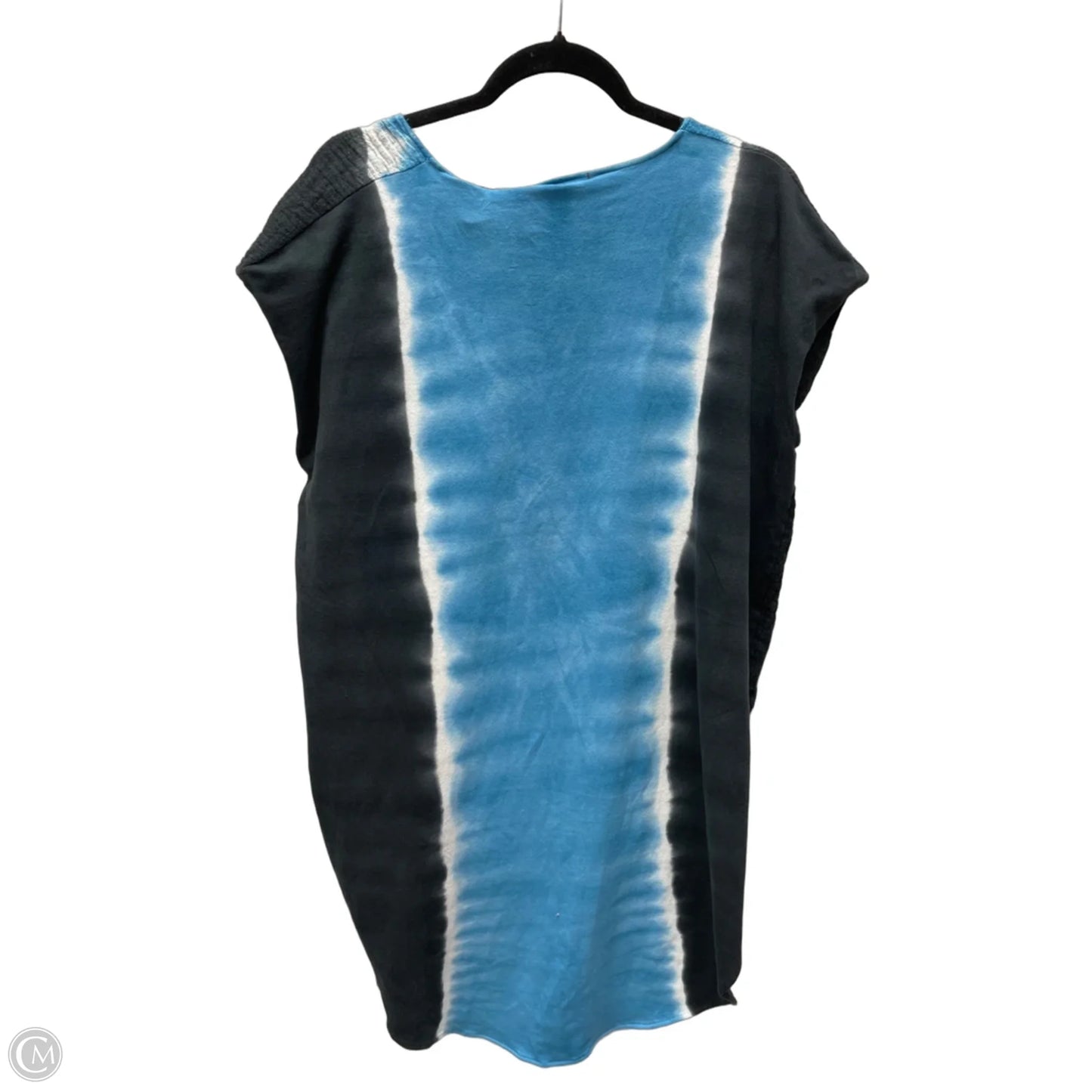 Tunic Short Sleeve By Clothes Mentor In Black & Blue, Size: Xs