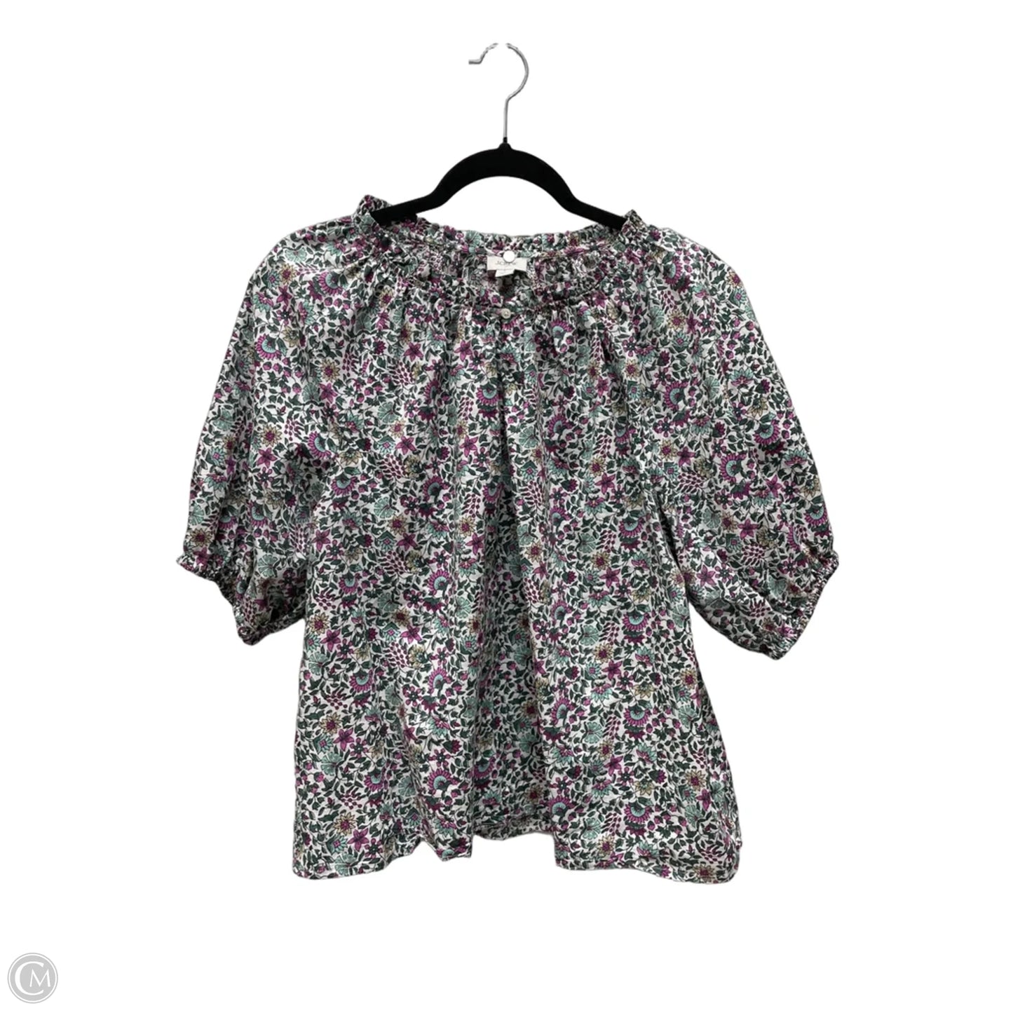 Top Short Sleeve By J. Crew In Floral Print, Size: L