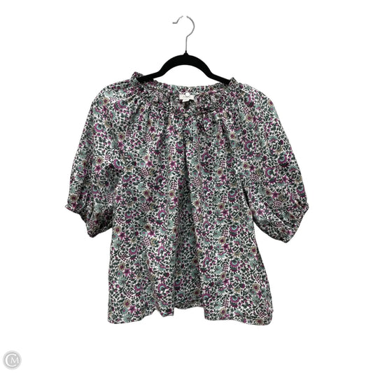 Top Short Sleeve By J. Crew In Floral Print, Size: L