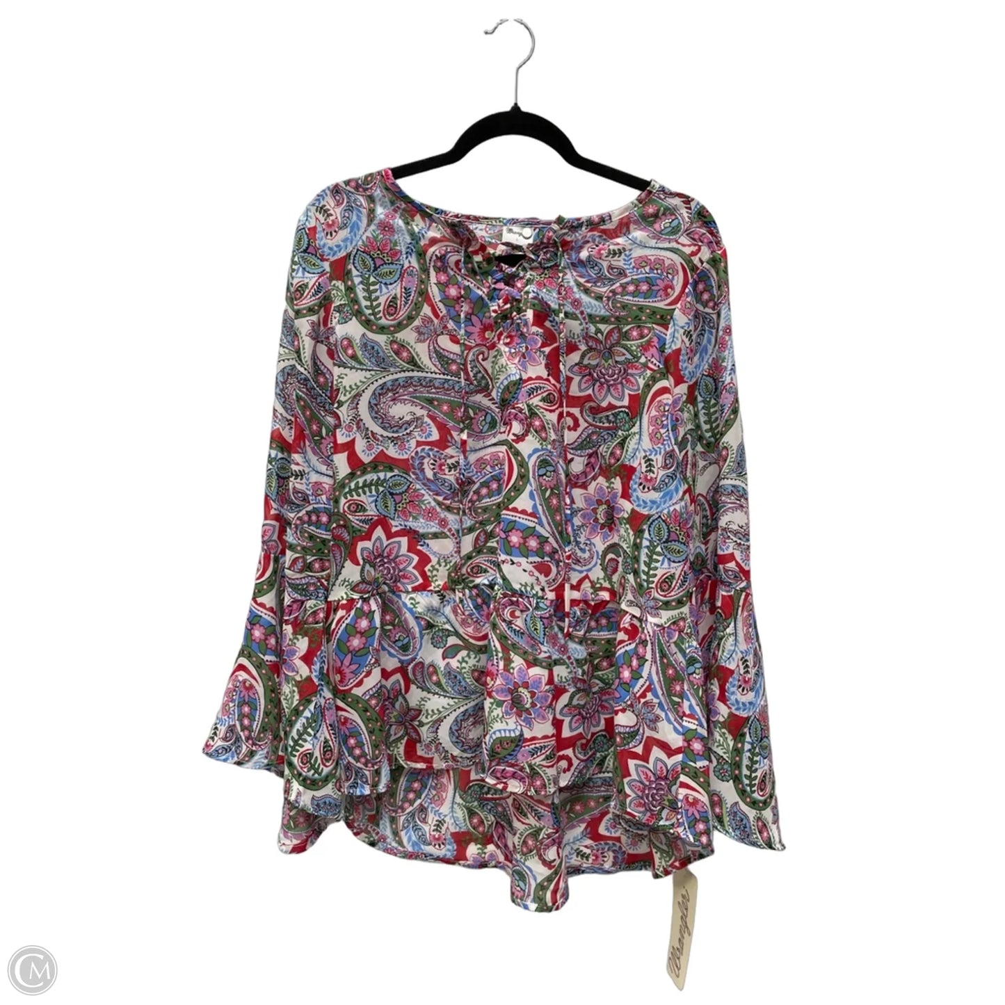 Blouse Long Sleeve By Wrangler In Floral Print, Size: L