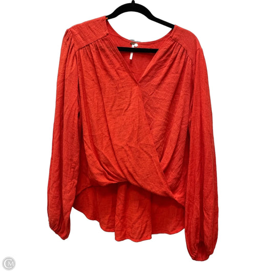 Blouse Long Sleeve By Free People In Red, Size: S