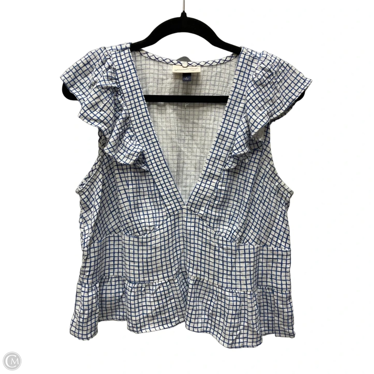 Top Sleeveless By Universal Thread In Checkered Pattern, Size: L