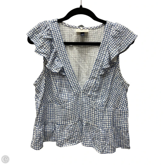 Top Sleeveless By Universal Thread In Checkered Pattern, Size: L