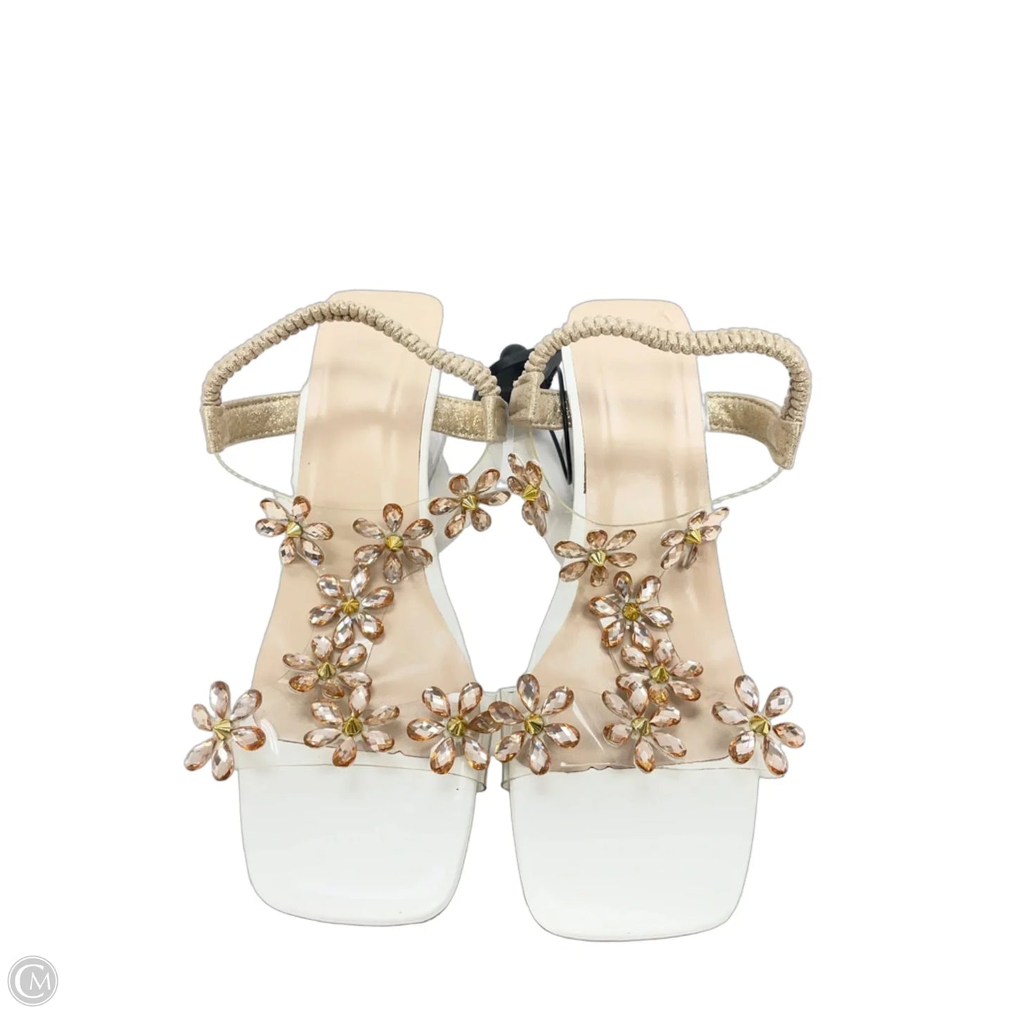 Sandals Heels Block By Clothes Mentor In Clear, Size: 6.5