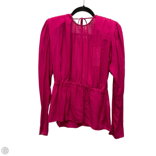 Blouse Long Sleeve By Zara In Pink, Size: Xs