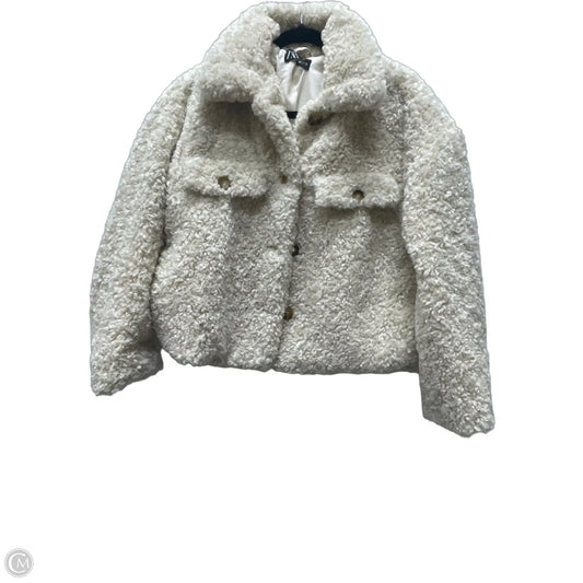 Jacket Faux Fur & Sherpa By Zara In Cream, Size: M