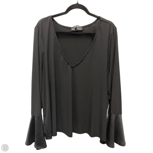 Blouse Long Sleeve By Eloquii In Black, Size: 4x