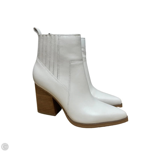 Boots Ankle Heels By Marc Fisher In Cream, Size: 8.5