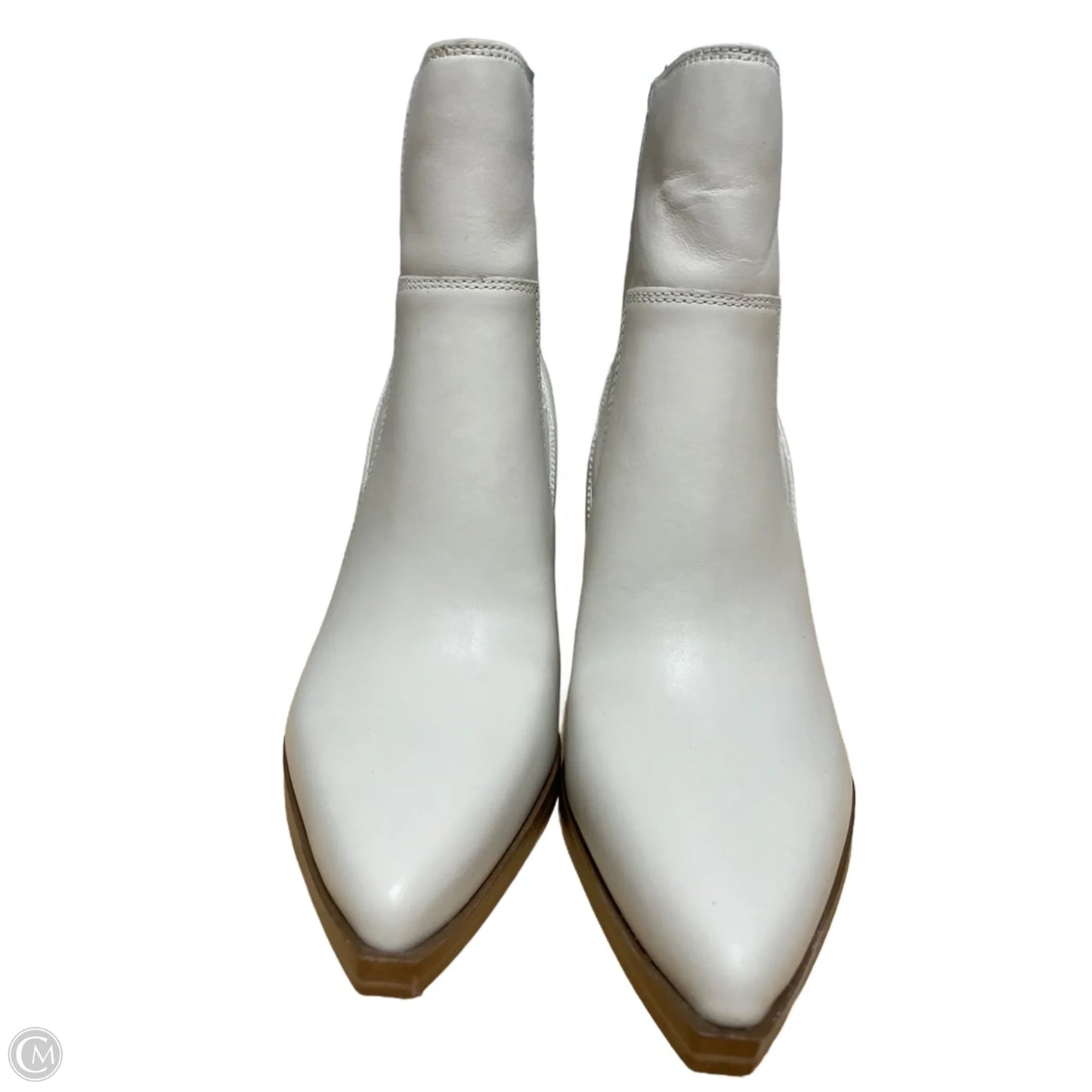 Boots Ankle Heels By Marc Fisher In Cream, Size: 8.5