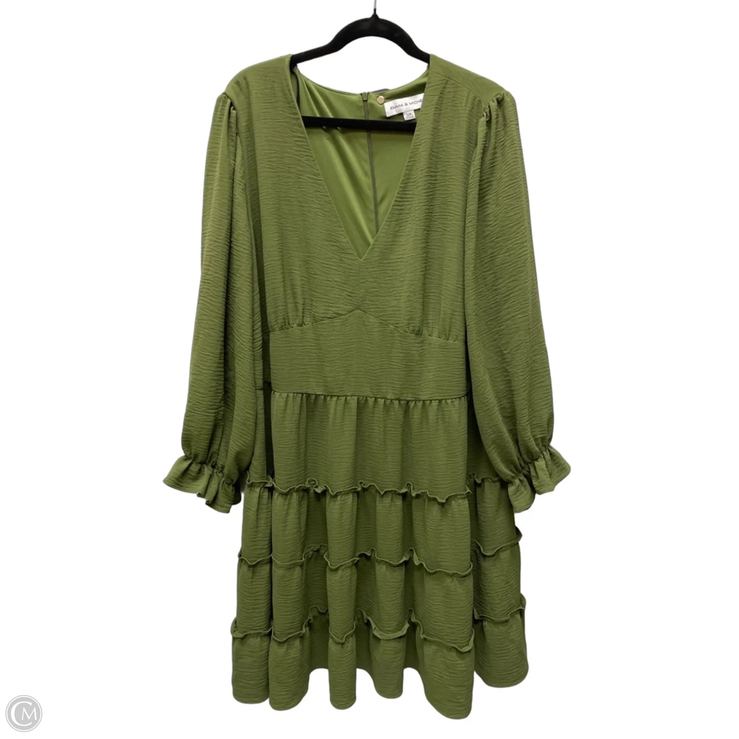 Dress Casual Short By Emma And Michele In Green, Size: 3x