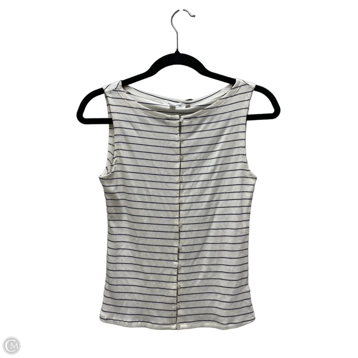 Top Sleeveless By Pink Rose In Striped Pattern, Size: M
