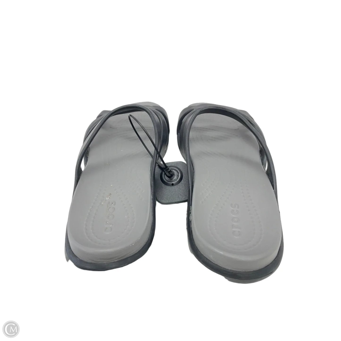 Sandals Heels Wedge By Crocs In Black, Size: 7