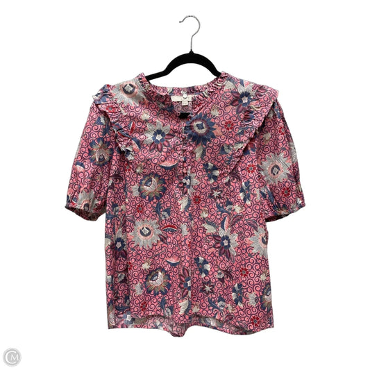 Top Short Sleeve By Loft In Floral Print, Size: M