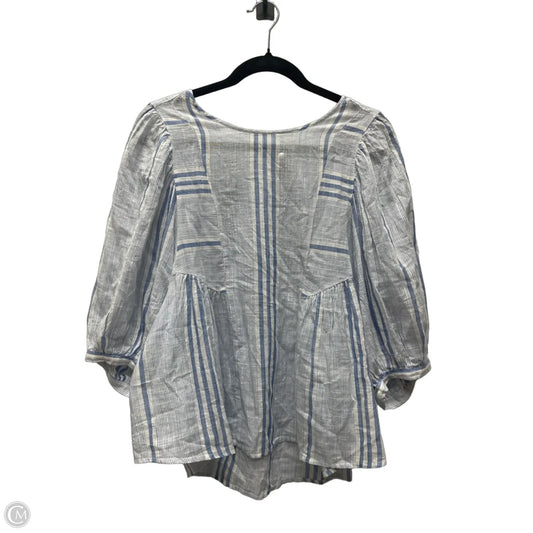Top Short Sleeve By Lucky Brand In Striped Pattern, Size: M