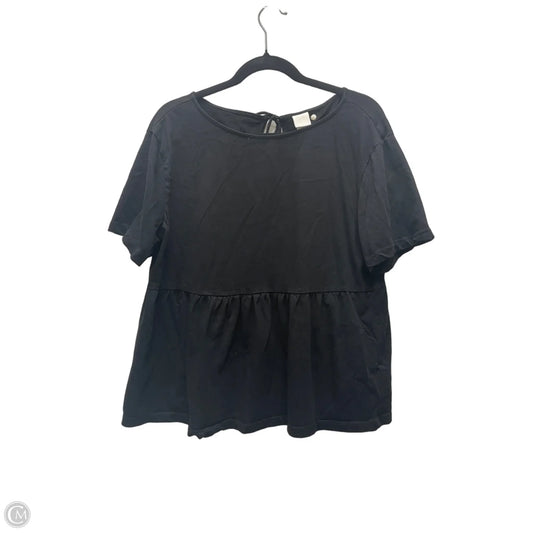 Top Short Sleeve By H&m In Black, Size: M