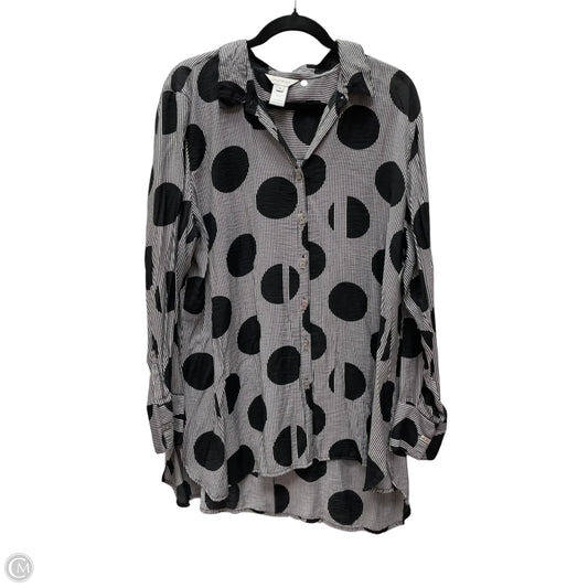 Tunic Long Sleeve By Multiples In Polkadot Pattern, Size: Xl