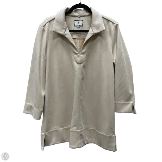Top Long Sleeve Designer By Tuckernuck In Tan, Size: 3x