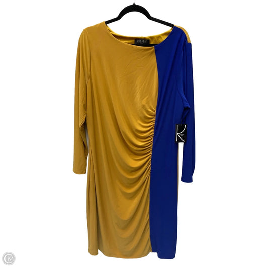 Dress Casual Midi By Kasper In Blue & Gold, Size: 2x